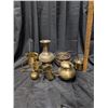 Image 5 : Brass Large Planter, And Assortment Small Brass