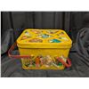 Image 1 : Vintage Yellow Picnic metal box (13.5"x9.5"x9.5")