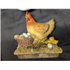 Image 7 : Wooden Basket W/ Vintage Rooster/Chicken Ornaments