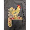 Image 8 : Wooden Basket W/ Vintage Rooster/Chicken Ornaments