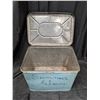 Image 3 : Vintage Blue Metal Picnic Box (13"x15"x10")