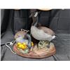 Image 2 : Goose and Duckling Vintage lamp w/ Wicker Shade (Still works)