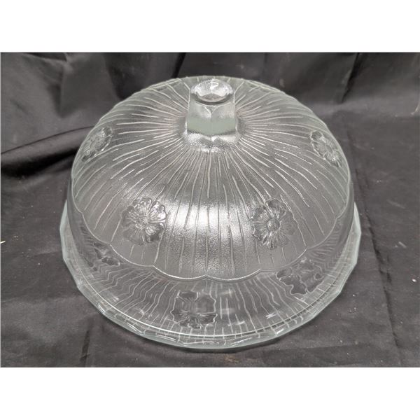 Vintage Flower Design Cake Cover Glass (9"x9" Base) (4.5"H)