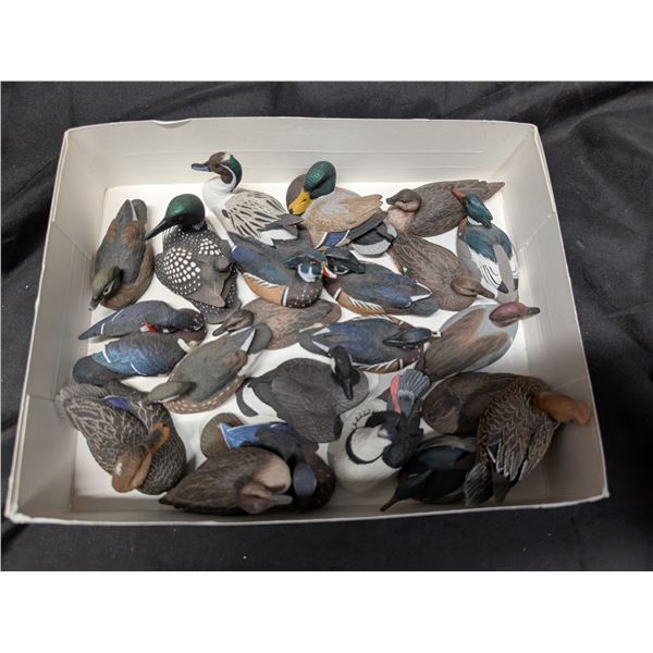 Box full of Miniature Figurine Ducks (Flat)