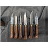 Image 3 : Set of Steak Knives in wooden Carved Case (wood Good Condition)