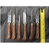 Image 4 : Set of Steak Knives in wooden Carved Case (wood Good Condition)