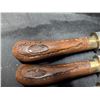 Image 5 : Set of Steak Knives in wooden Carved Case (wood Good Condition)