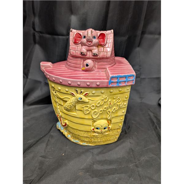 Vintage Boat Design Cookie jar(10"-6"x7")