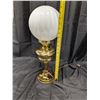Image 2 : Vintage Brass Electric Lamp w/ Milk Glass Shade