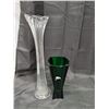Image 1 : Green Vase and Tall Clear Vase