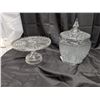 Image 1 : Vintage 50s Glass (1) Cookie Jar (1) Platters/Pedestal