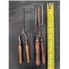 Image 2 : Vintage Curling Iron and Waving Iron w/ Wooden Handles