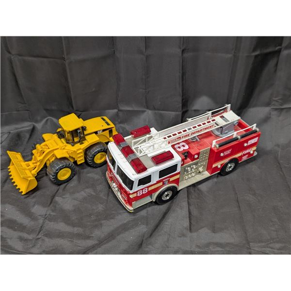 Battery Operated Vintage Tonka Fire Truck Toy and CAT Caterpillar Toy (Not Tested)
