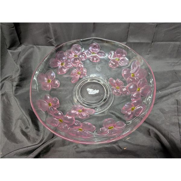 Vintage Glass Flower Design Bowl