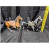 Image 2 : (4) Plastic Vintage Horses w/ Saddles and etc.