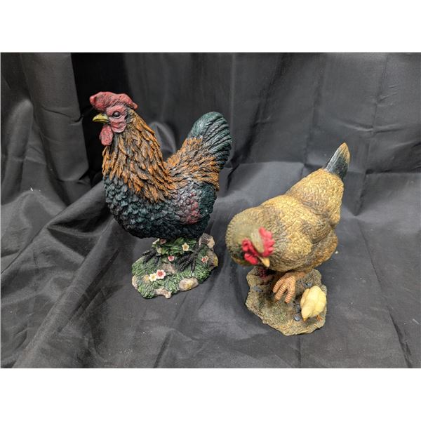 Rooster and Hen Statue (excellent Condition)