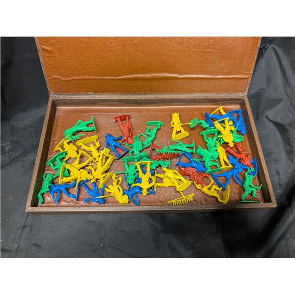 Vintage Plastic -Toy Cowboys and First Nation Toys w/ Case