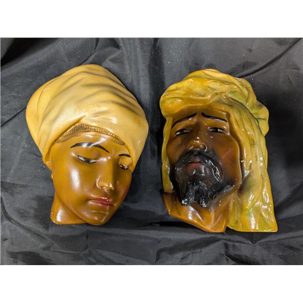 Vintage Wall Head Plaques Ceramic