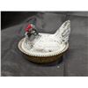 Image 1 : Vintage Milk Glass Nesting Chicken Figurine Capsule