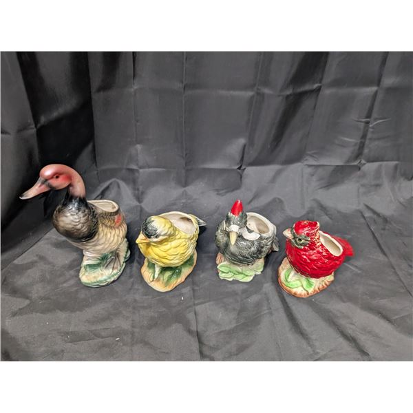 (4) Vintage E.O Brody CO. Ceramic Birds Holder