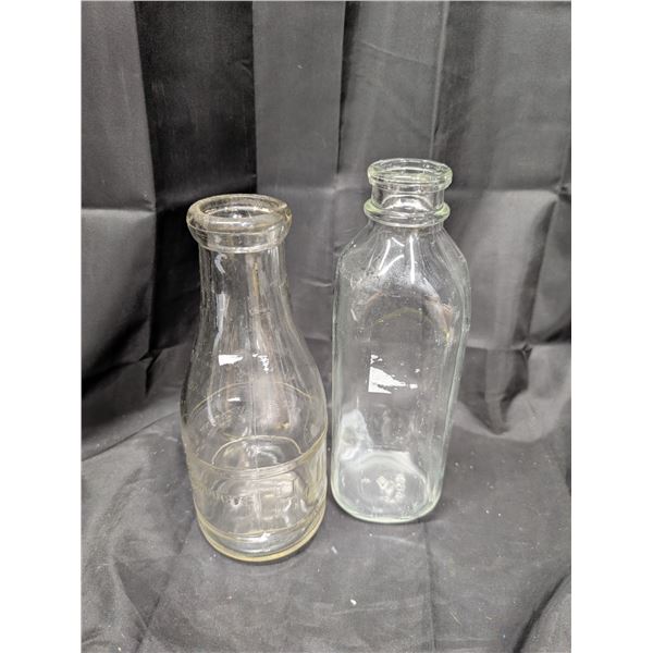 (2) Vintage Milk Bottles