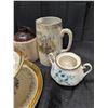 Image 5 : Lot of Vintage items (Crock Jug, Tiered Tray, Biscuit Jar, and etc.)