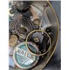 Image 3 : Vintage Tin w/ Vintage Asst. Antique Clock Parts