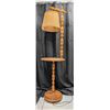 Image 1 : Vintage Wooden Floor Lamp and Stand (Not Tested) (55"x15")