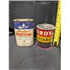 Image 2 : (2) Vintage Tin Cans (1) Full of Birds Custard and (1) Instant Postum