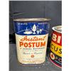 Image 3 : (2) Vintage Tin Cans (1) Full of Birds Custard and (1) Instant Postum