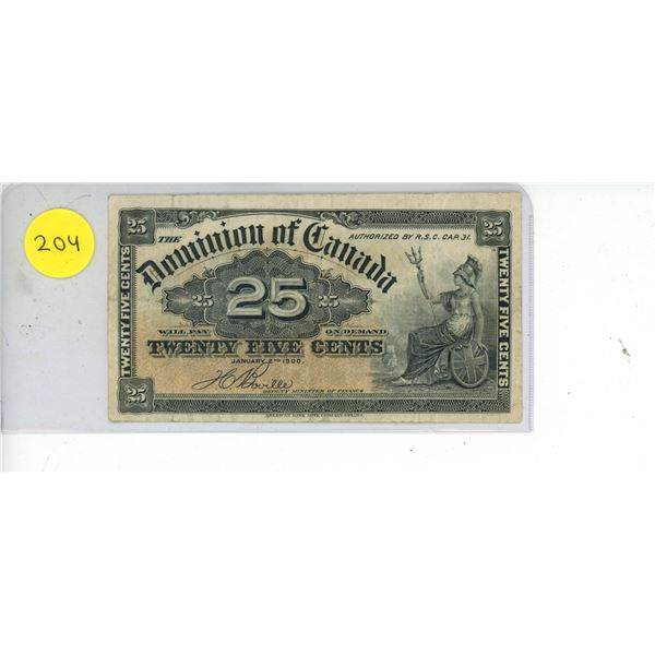 1900 Dominion of Canada Shinplaster.