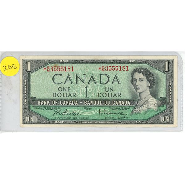 1954 Canadian One Dollar.