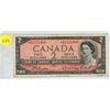 Image 1 : 1954 Canadian Two Dollar.