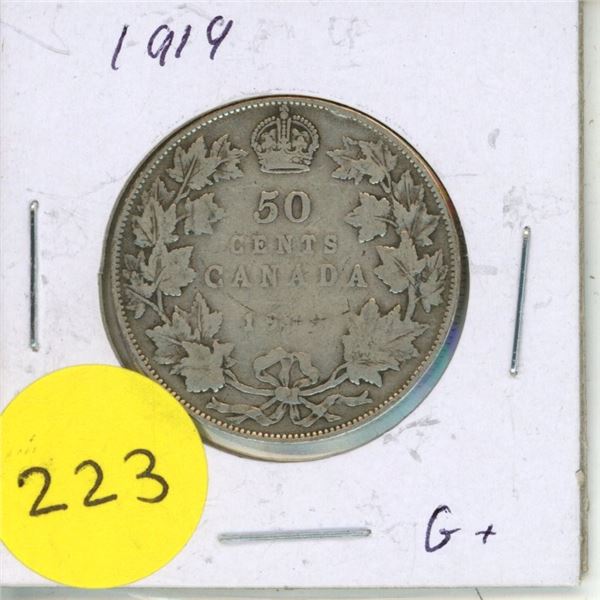 1919 Canada 50 Cents Coin.