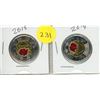 Image 1 : (2) 2018 Canada $2 Armistice Colored Uncirculated Coin.