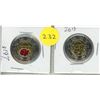Image 1 : 2018 Canada $2 Armistice Colored and Uncolored Uncirculated Coin.