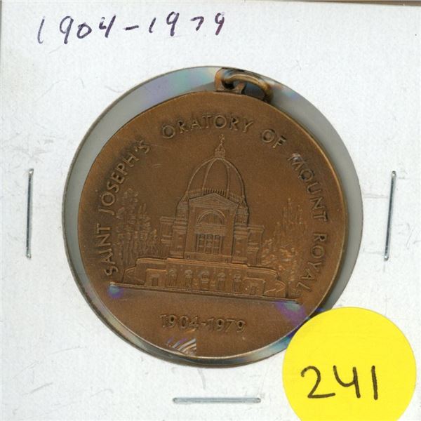 A commemorative medal featuring Saint Joseph's Oratory of Mount Royal.