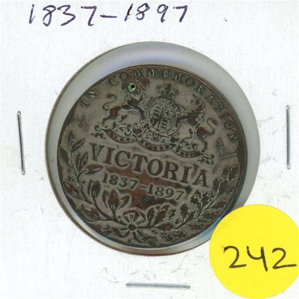 A commemorative medal issued for Queen Victoria's Diamond Jubilee in 1897.