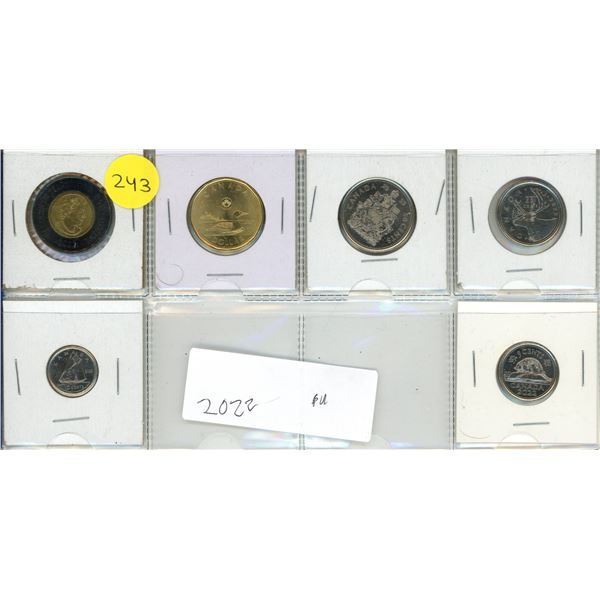 2022 Canadian Classic Uncirculated 6-Coin Set, which includes the $2, $1, 50c, 25c, 10c, and 5c deno