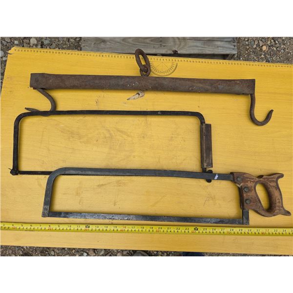 Meat hanger and meat saws