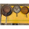 Image 1 : 4 frying pans - 3 are cast iron