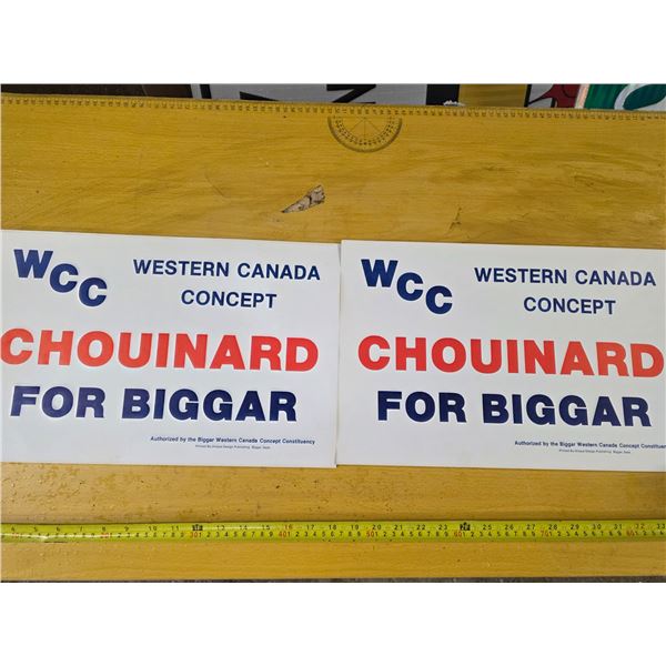 2x paper WCC political sign - biggar