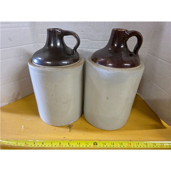 2 antique whiskey jugs