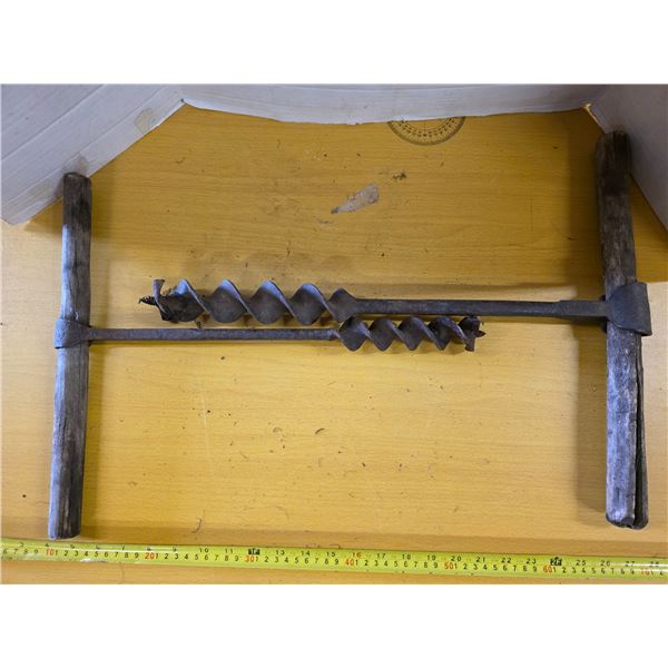 2 antique 1" augers