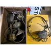 Image 1 : Box of various hanging lamp parts and lamp bases
