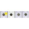 Image 1 : Lot of 4 Canadian Silver 5 Cents: 1917, 1918, 1919 & 1920. VG-8 – F-12.