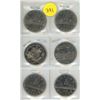 Image 1 : Lot of 6 Canadian Nickel Dollars from 1968 – 1986.