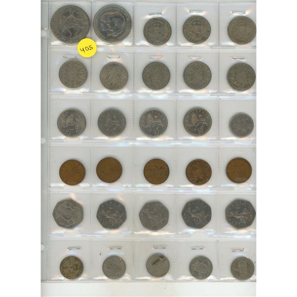 Lot of 30 British coins including commemorative Crowns.