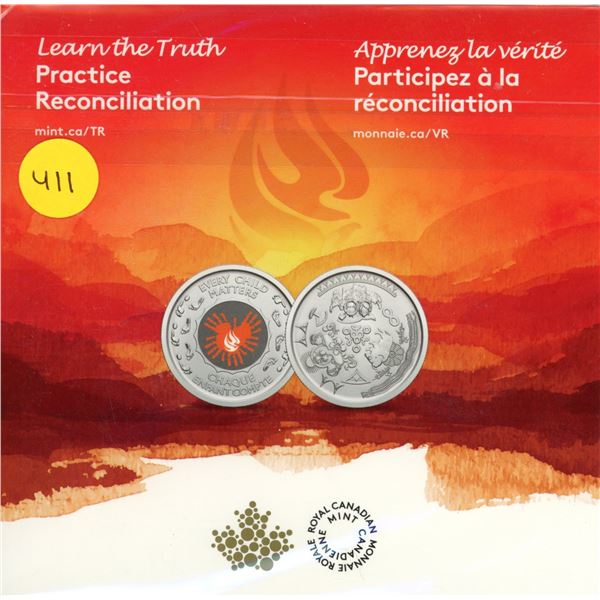 Royal Canadian Mint 2022 Truth and Reconciliation Keepsake. Each Colourized medal was sold with a ma