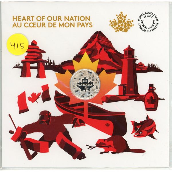 2017 Heart of our Nation $3. 99.99% pure Silver. Housed in its original RCM folder.